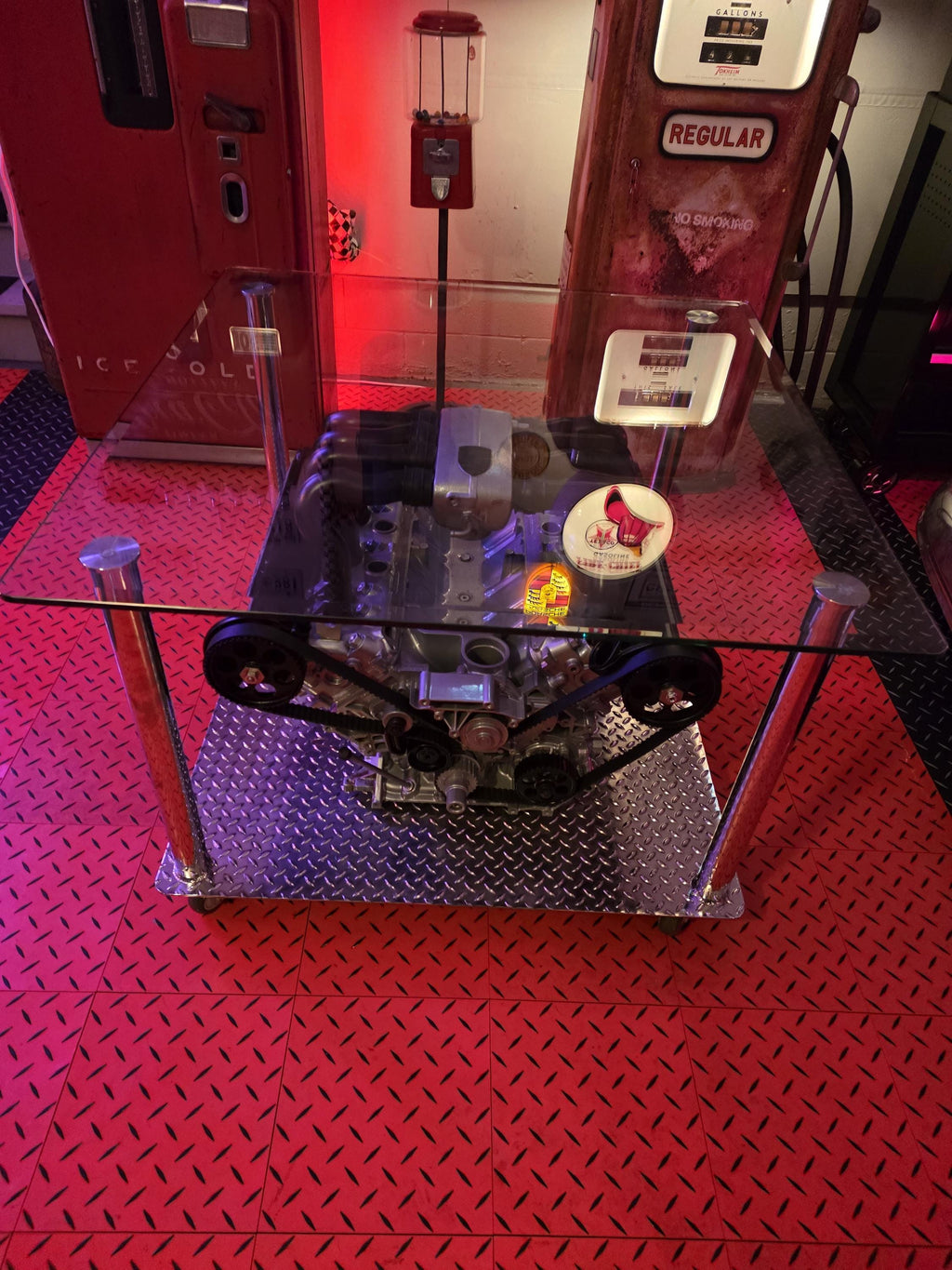 Industrial V8 Engine Block Coffee Table