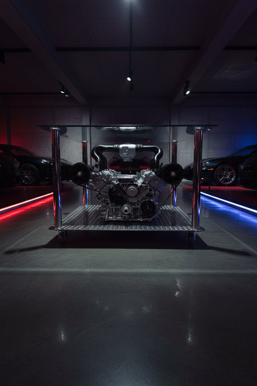 Industrial V8 Engine Block Coffee Table