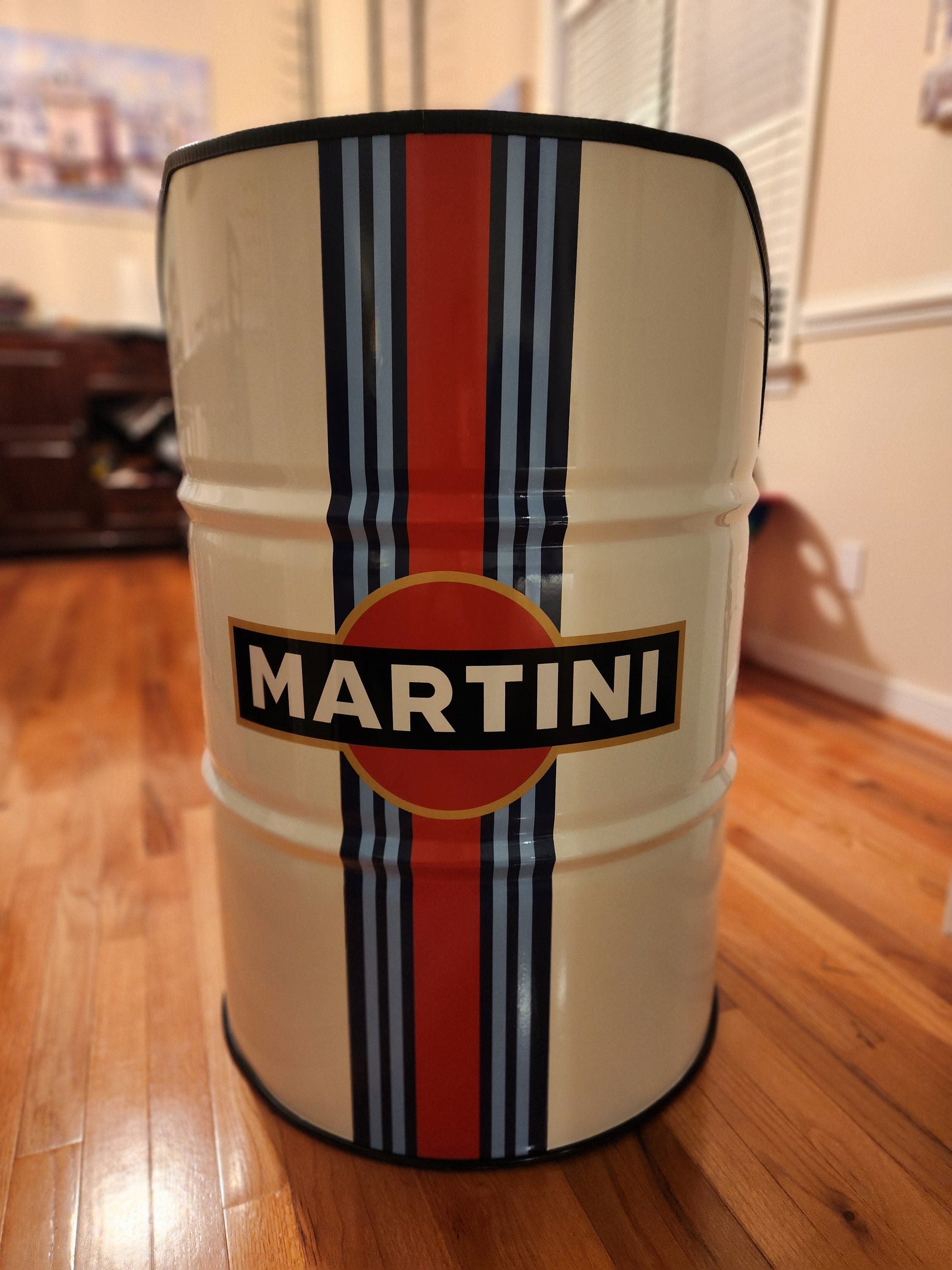 Martini Racing Inspired Barrel Lounge Chair
