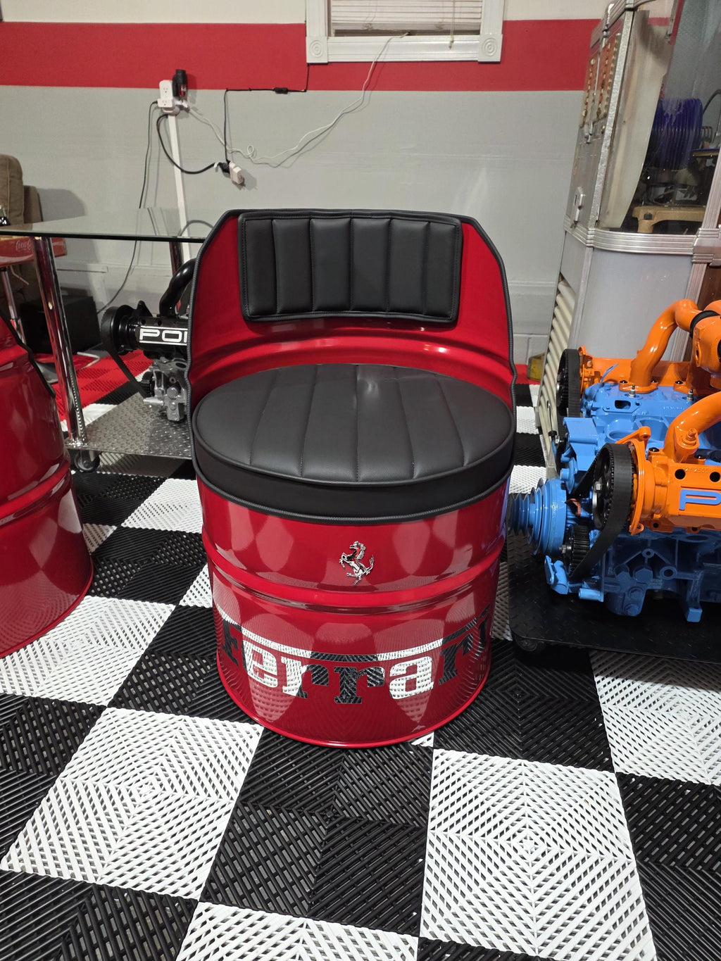 Ferrari-Inspired Chairs Set with F1i Wheel Coffee Table