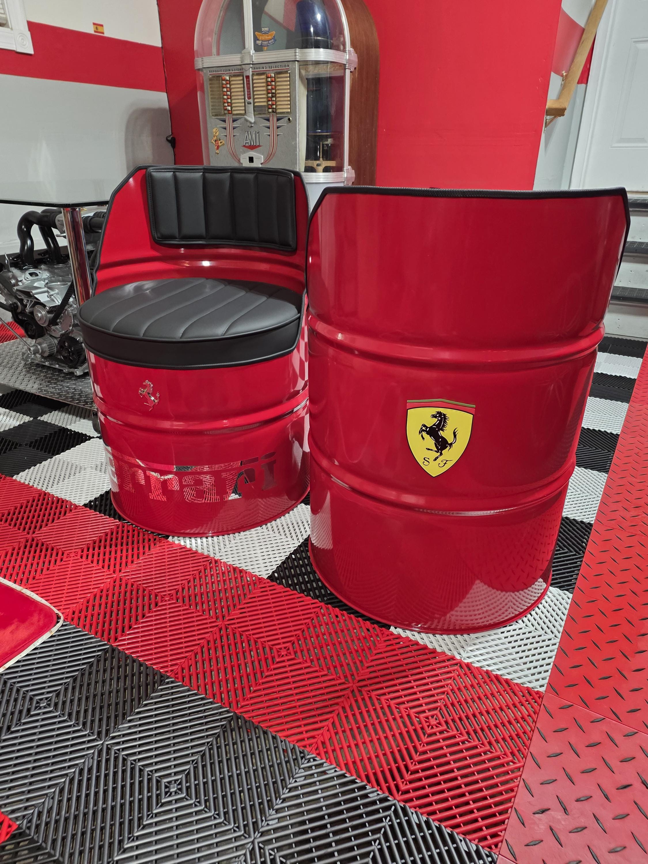 Ferrari-Inspired Chairs Set with F1i Wheel Coffee Table