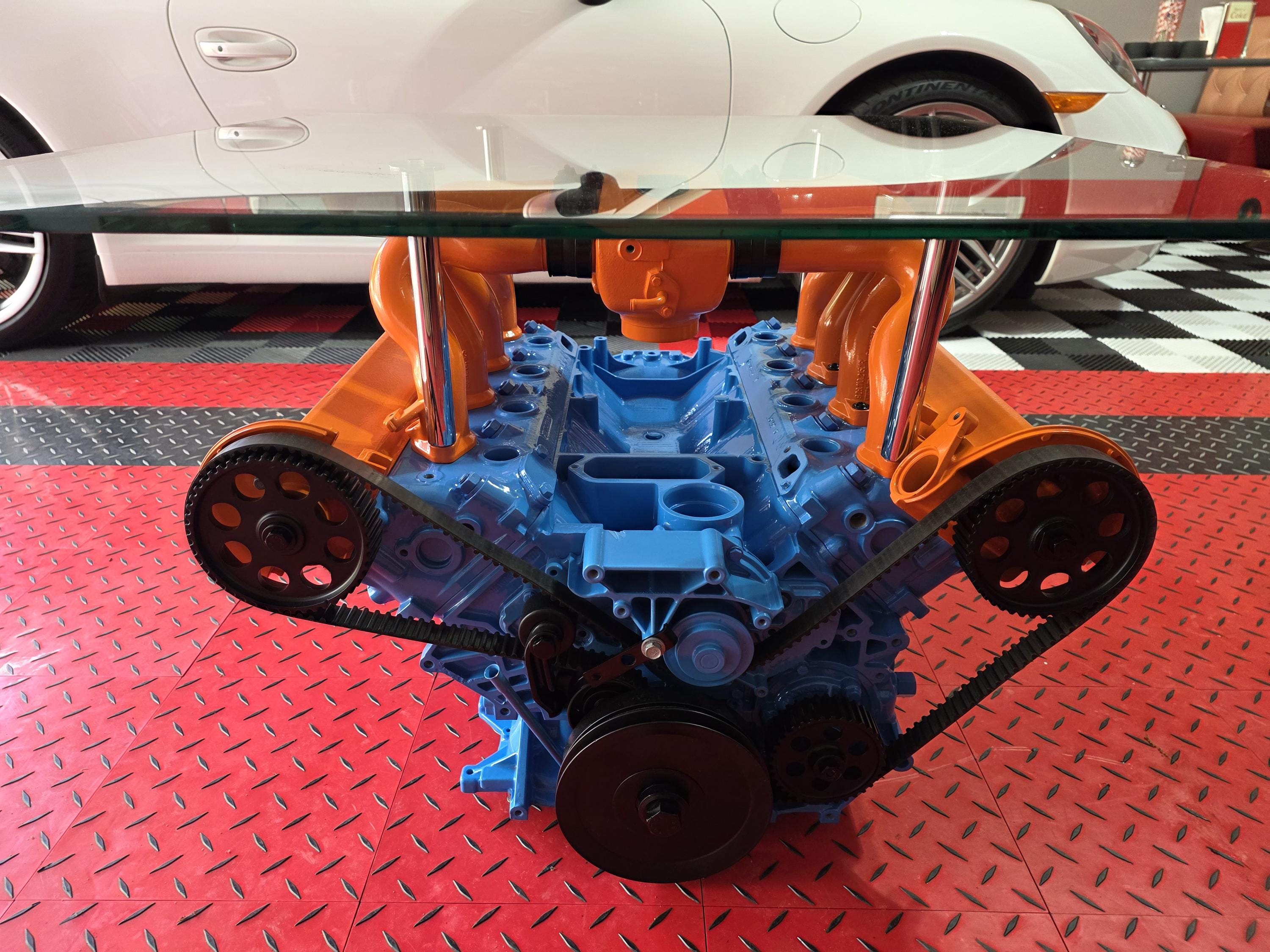 Gulf Edition V8 Engine Coffee Table