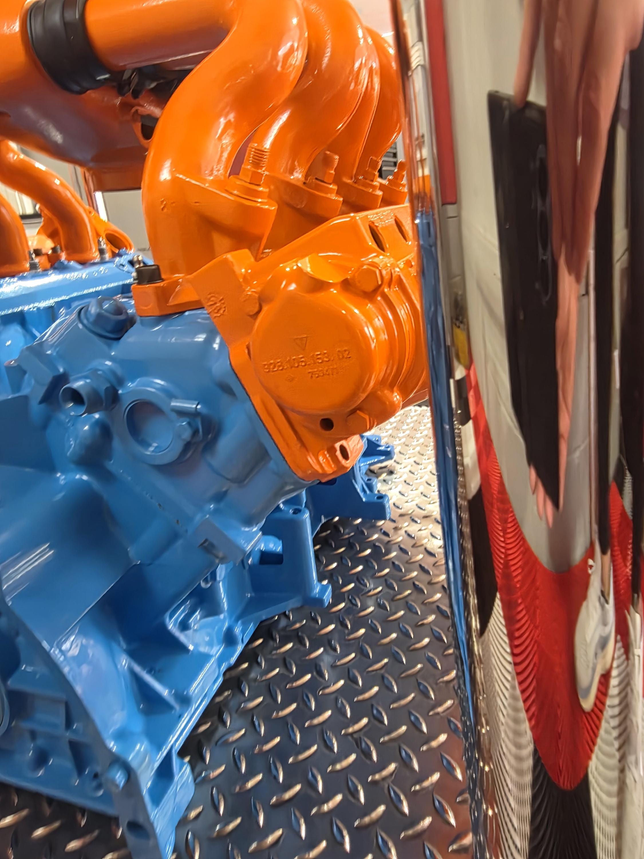 German V8 Engine Coffee Table – Gulf Livery Edition
