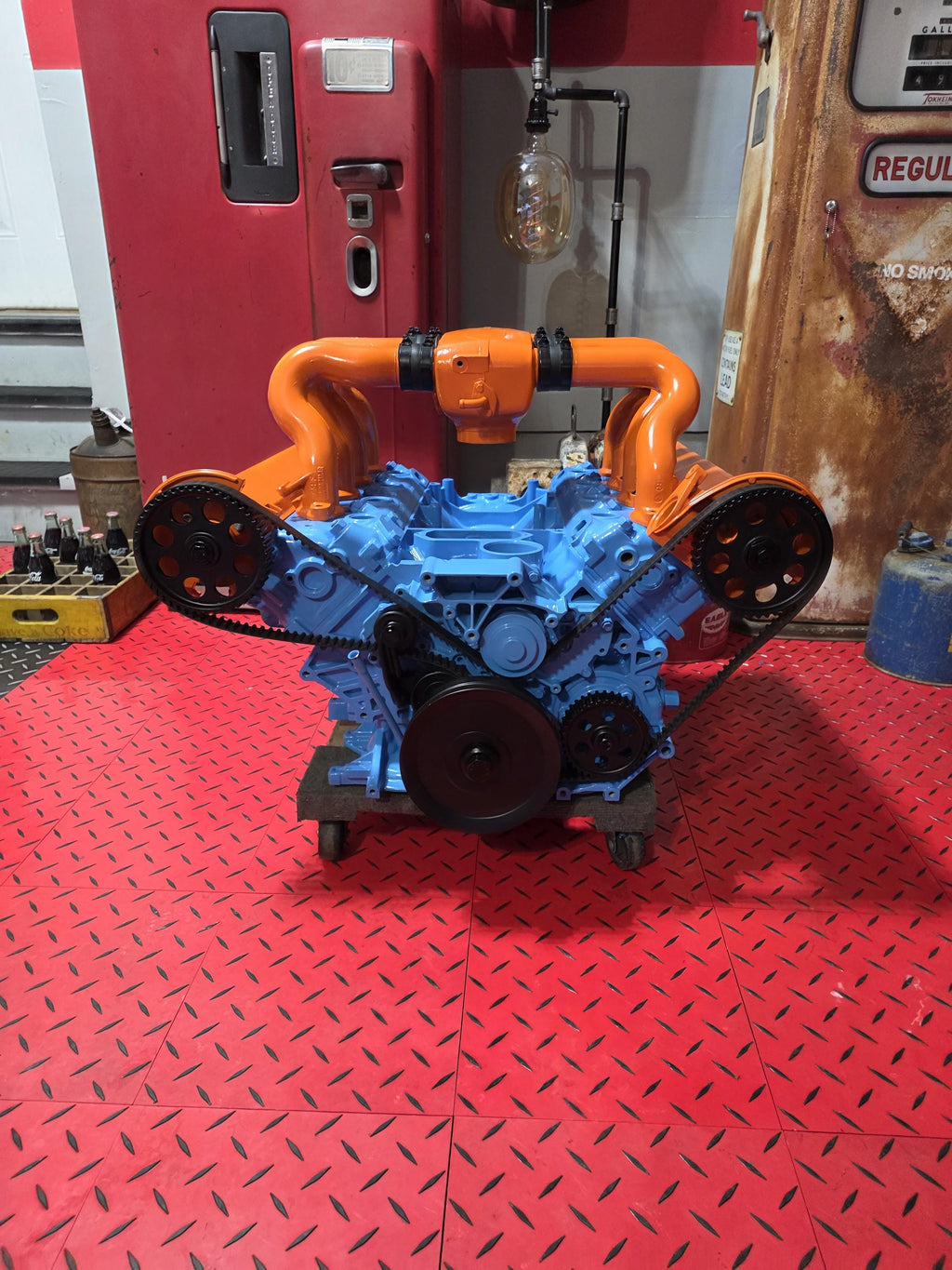 Gulf Edition V8 Engine Coffee Table