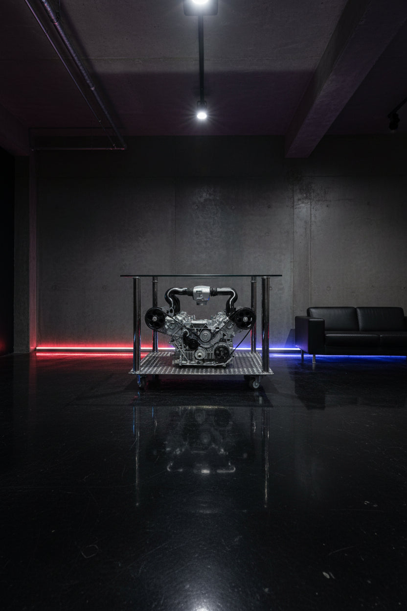 Industrial V8 Engine Block Coffee Table