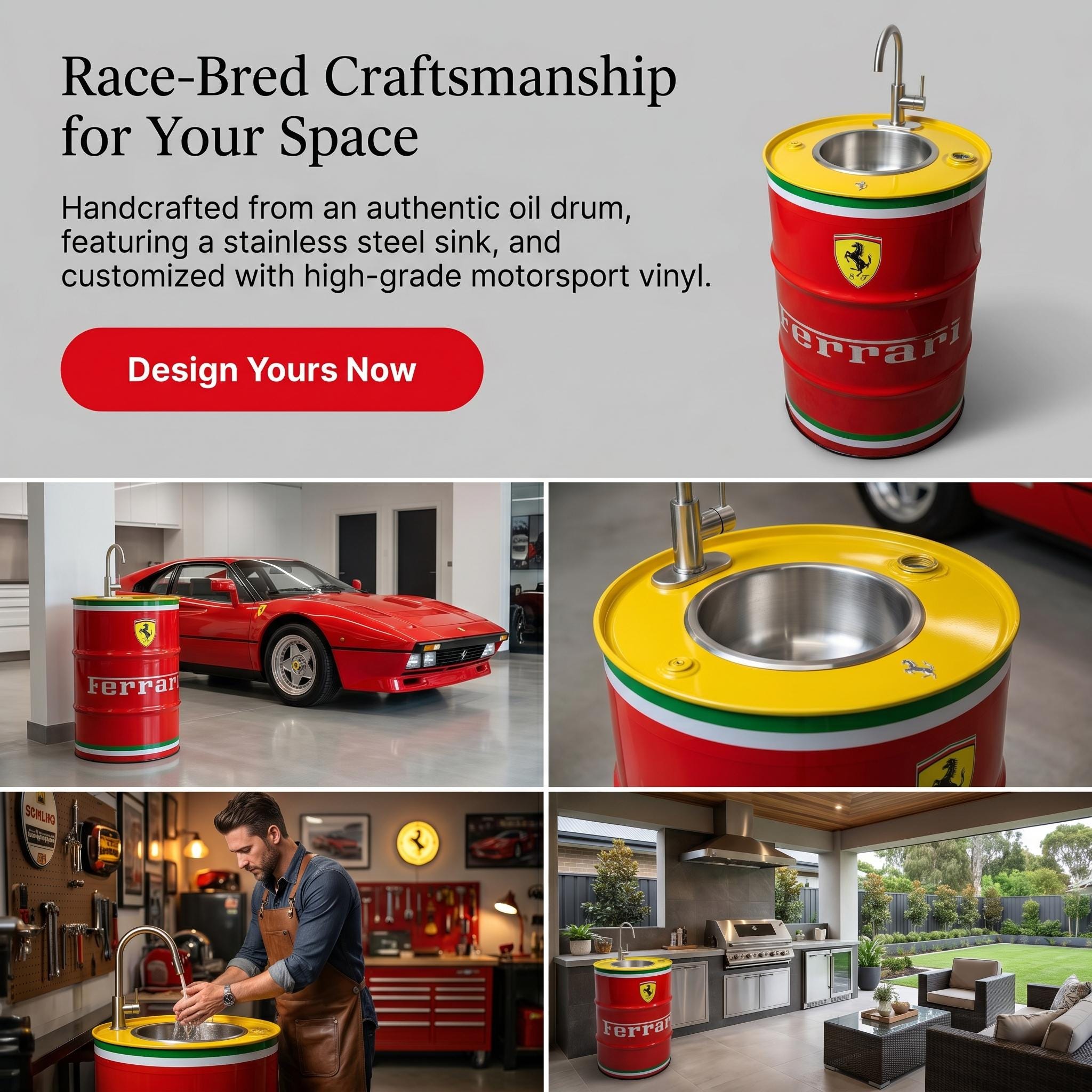 Motorsport Barrel Utility Sink