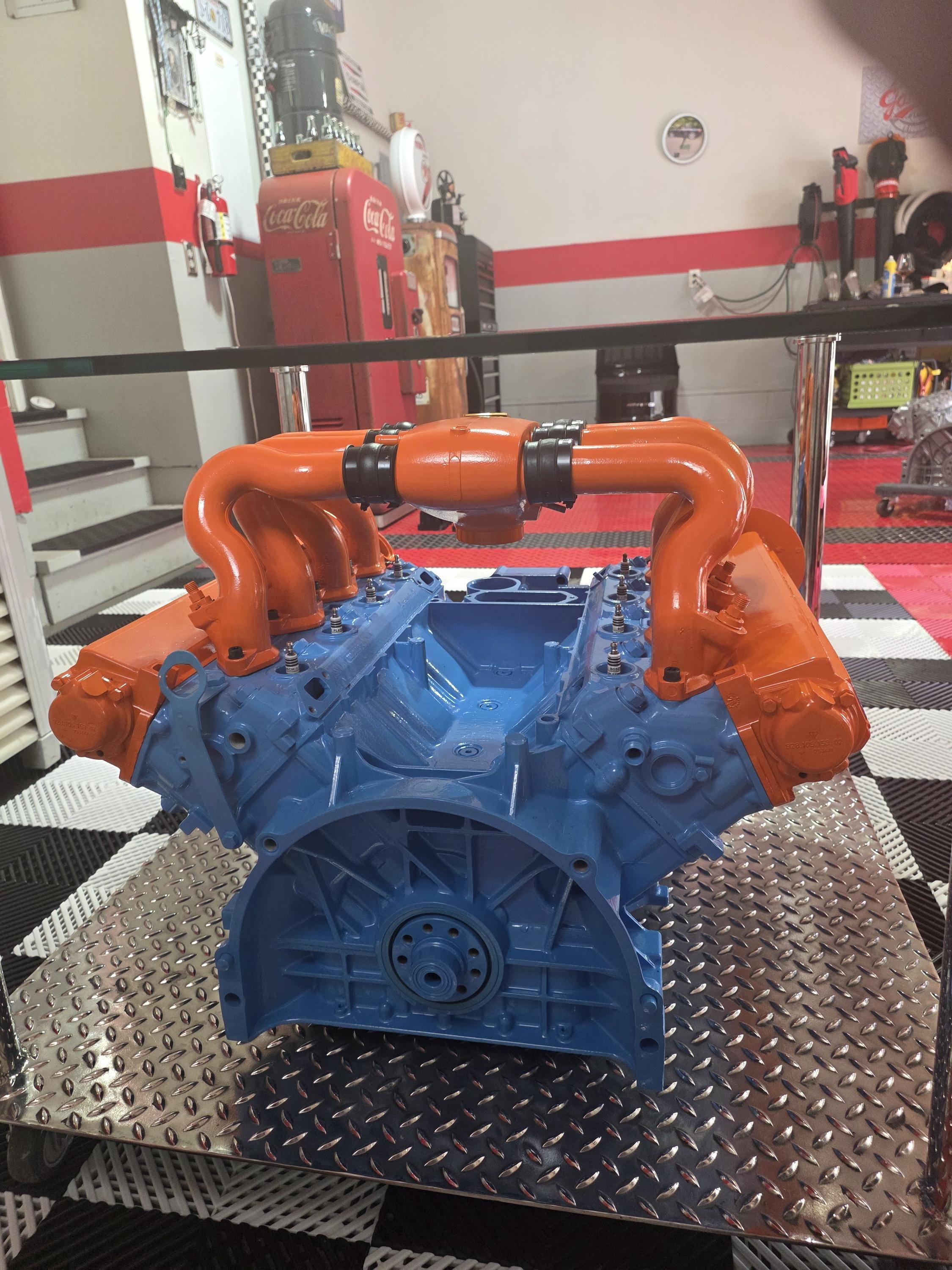 German V8 Engine Coffee Table – Gulf Livery Edition