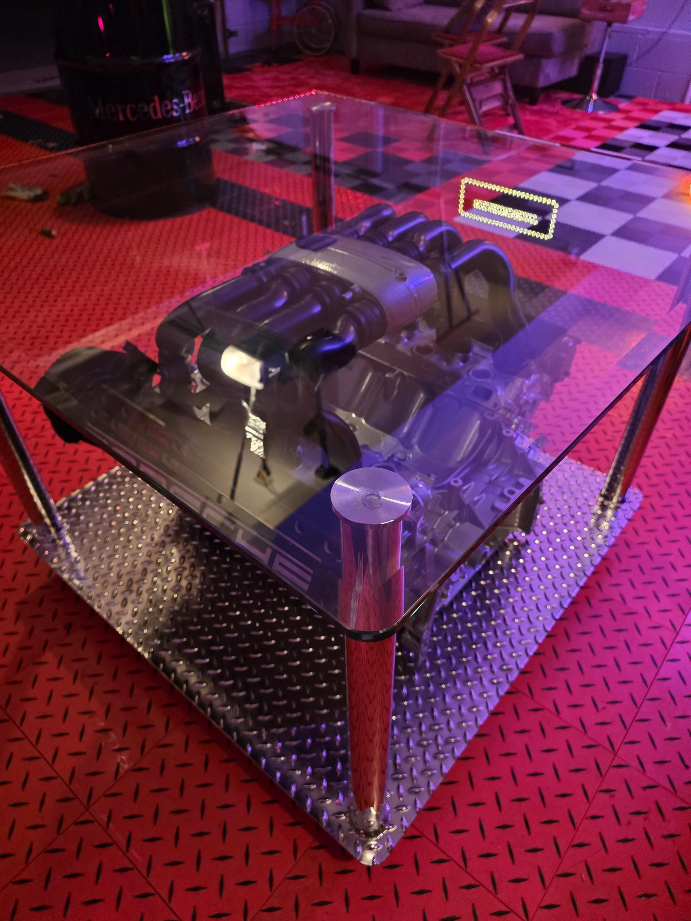 Industrial V8 Engine Block Coffee Table