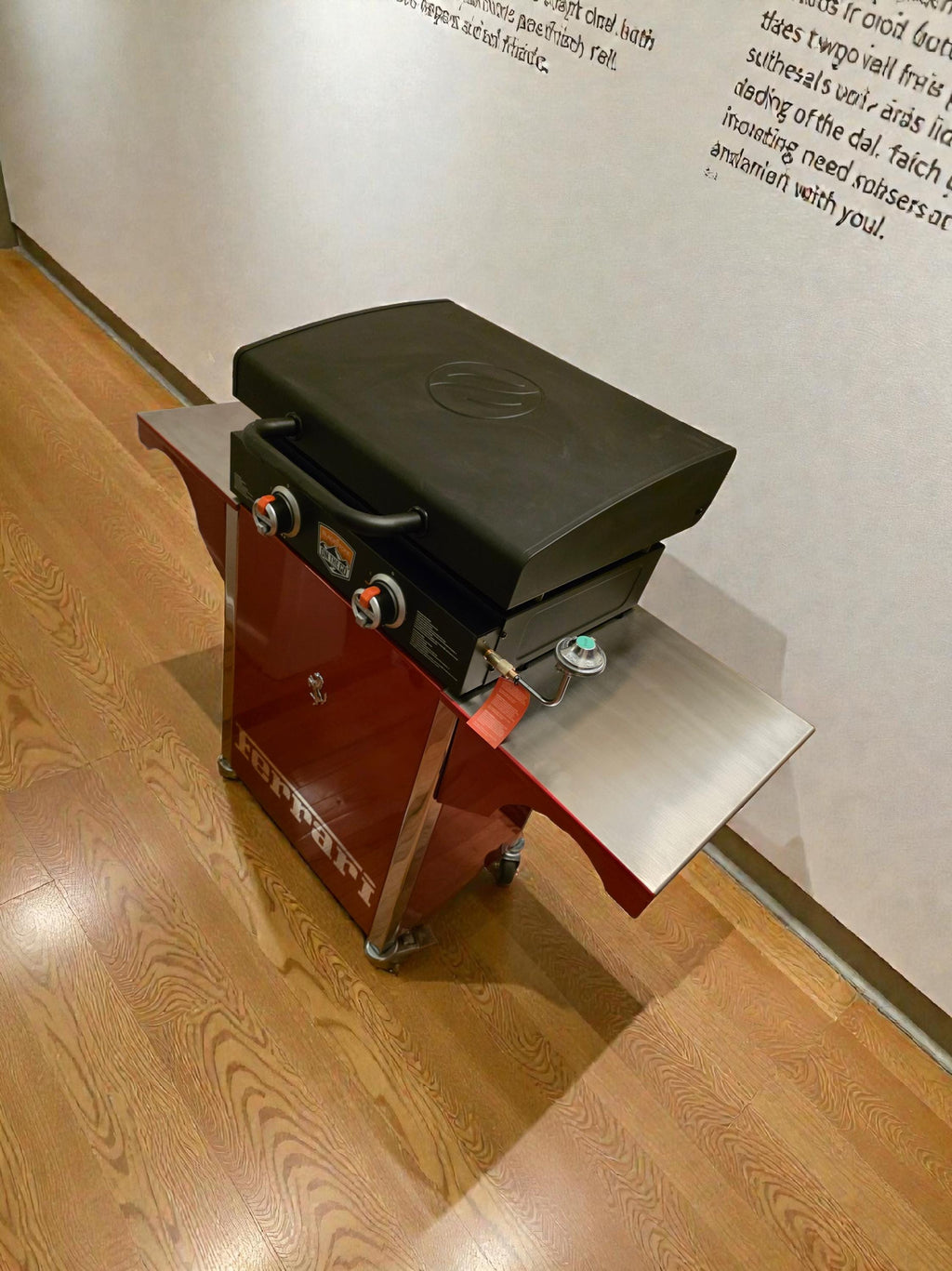 Ferrari Inspired Custom Grill Cart & Outdoor Barbecue Station