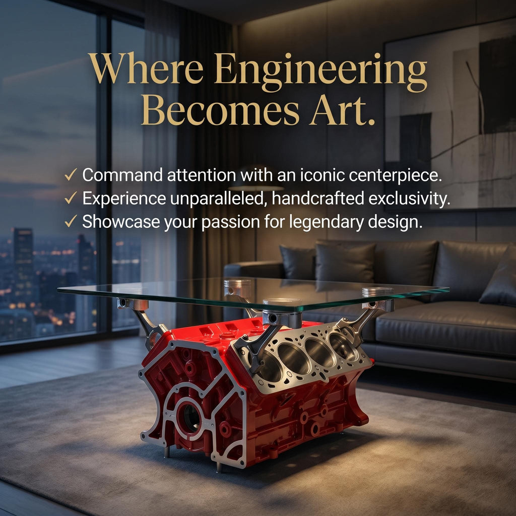 Ferrari Mondial V8 Engine Block Coffee Table