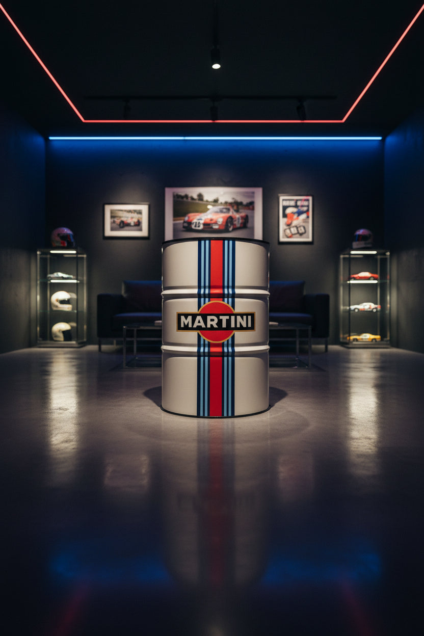 Martini Racing Inspired Barrel Lounge Chair