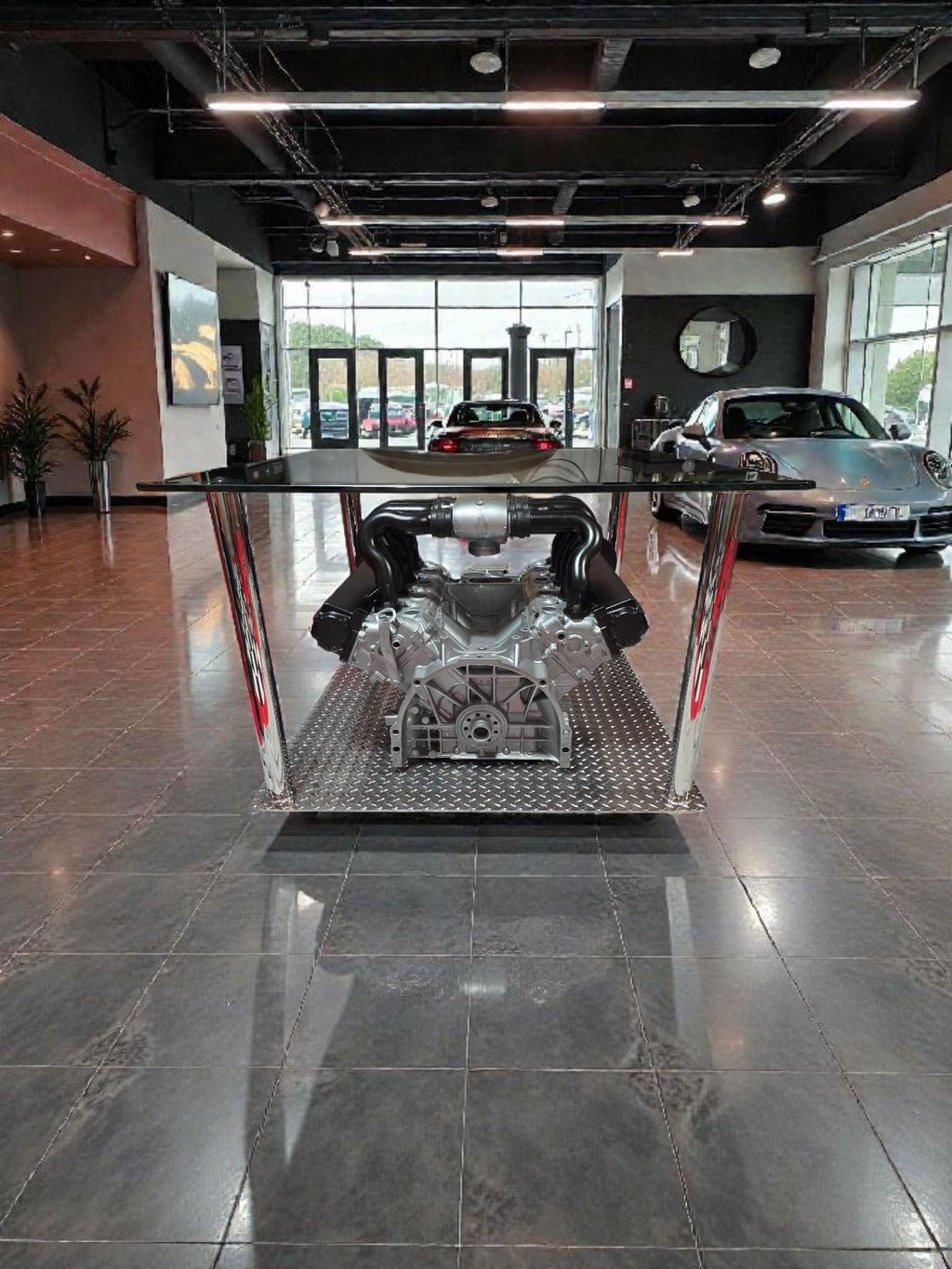 Industrial V8 Engine Block Coffee Table