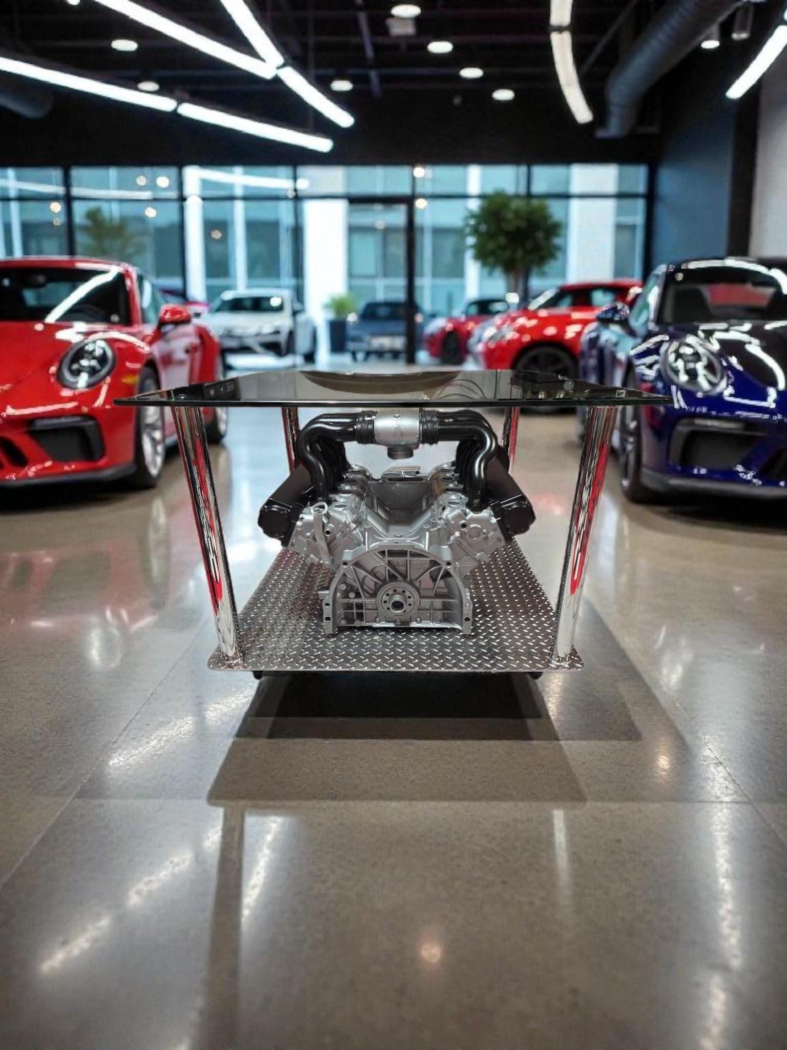 Industrial V8 Engine Block Coffee Table