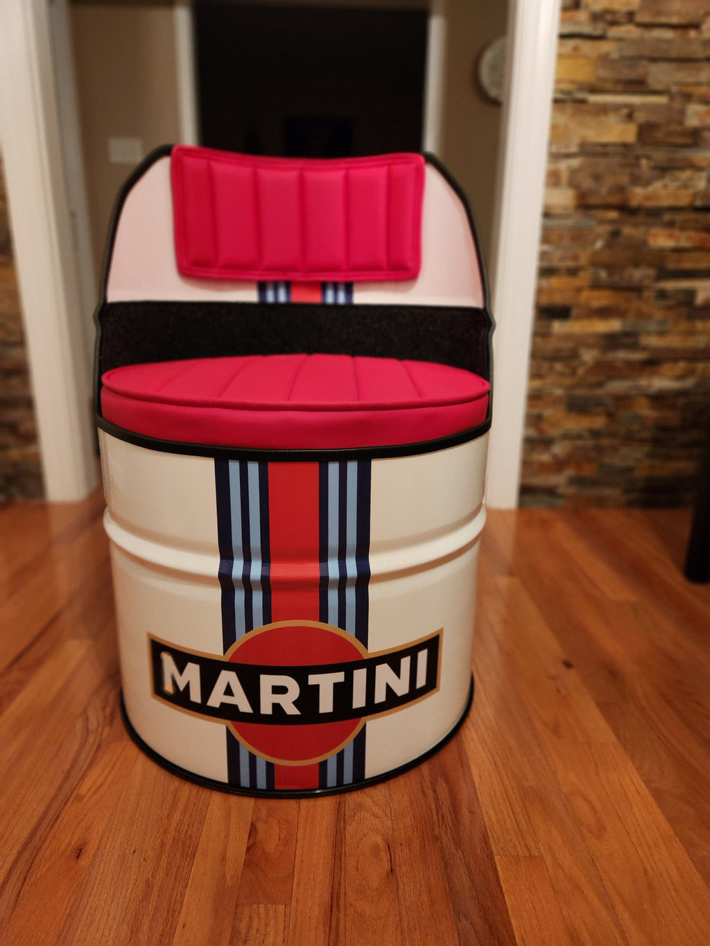 Martini Racing Inspired Barrel Lounge Chair