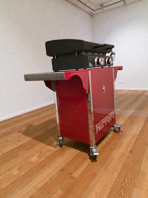 Ferrari Inspired Custom Grill Cart & Outdoor Barbecue Station